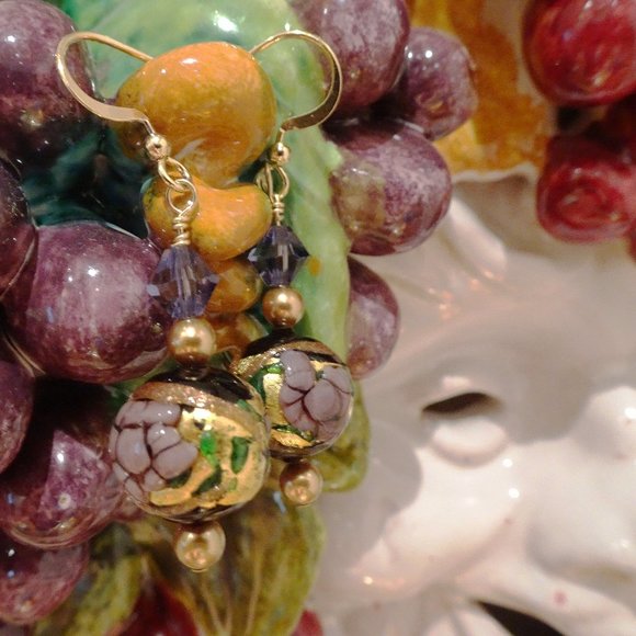 Hand-crafted artisanal earrings made from authentic Murano lampwork - Picture 4 of 11